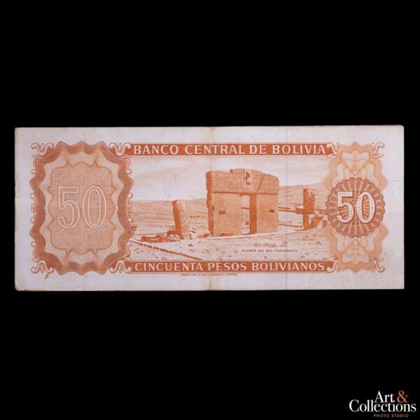 Bolivia 50 bolivianos L.1962 Reposicion