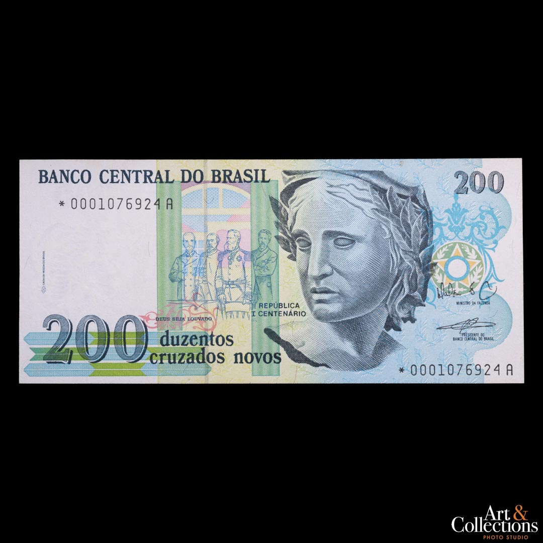 Brasil 200 cruzados novos 1989 Reposicion