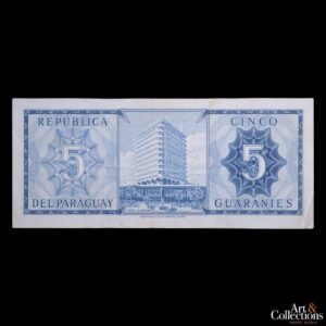 Paraguay 5 guaranies L.1952 (1963) P.194 VF+ Azul