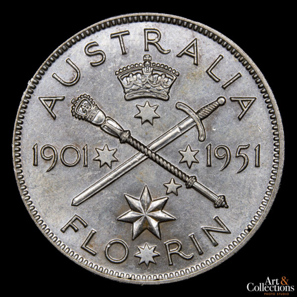 Australia 1 Florin 1951 - Imagen 2