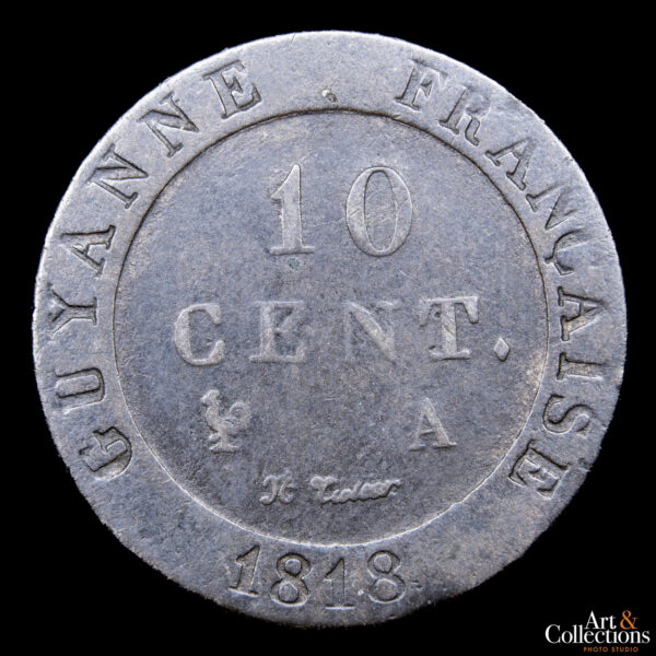 Guyana Francesa 10 Centimes 1818 - Imagen 2