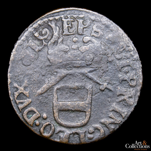 Liege, Principado 1 Liard  1650-1660 (ND) - Príncipe- Obispo Maximiliano Enrique De Baviera - Imagen 2