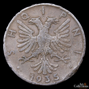 Albania 2 Qindar Ari 1935 – Reino. Rey Zog I