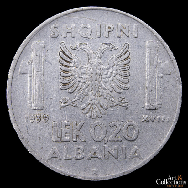 Albania 0,20 Lek 1939 - Ocupación Italiana. Magnética