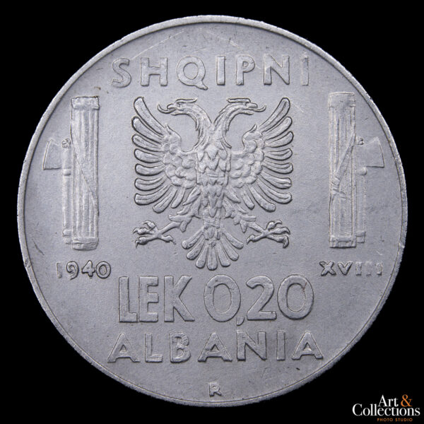 Albania 0,20 Lek 1940 - Ocupación Italiana. Magnética