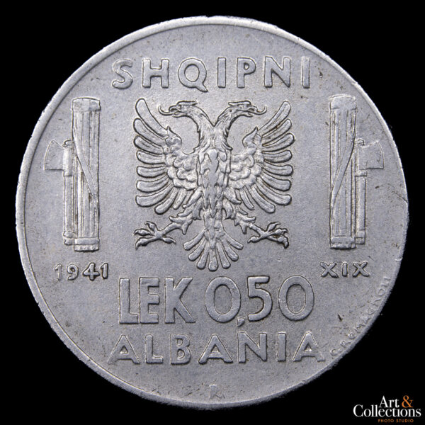 Albania 0,50 Lek 1941 - Ocupación Italiana. Magnética