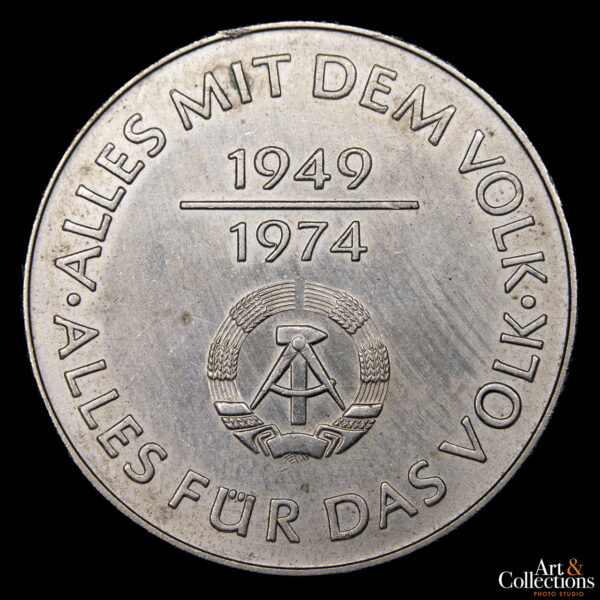 Alemania Democrática 10 Marcos 1974 A - 25º Aniversario de La República