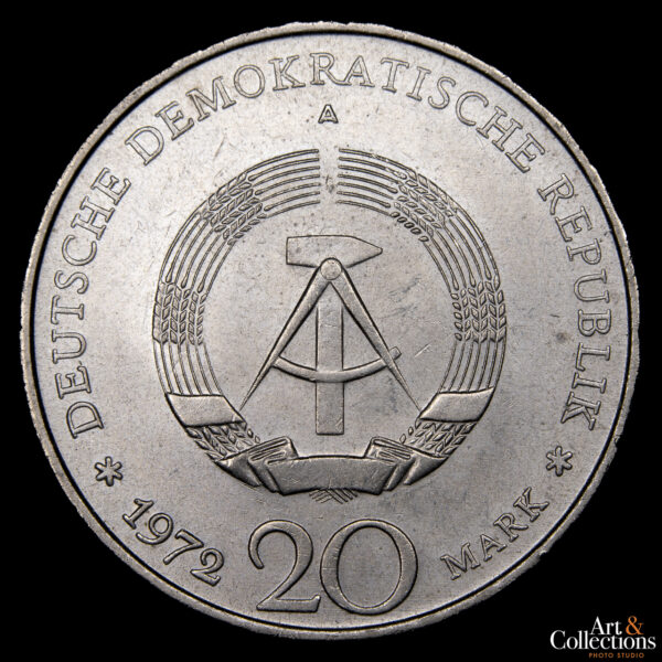 Alemania Democrática 20 Marcos 1972 A - Wilhelm Pieck, Primer Presidente de la RDA - Imagen 2