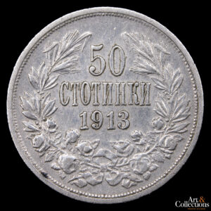 Bulgaria 50 Stotinski 1913 – Reino Rey. Fernando I de la Casa de Sajonia-Coburgo y Gotha-Koháry
