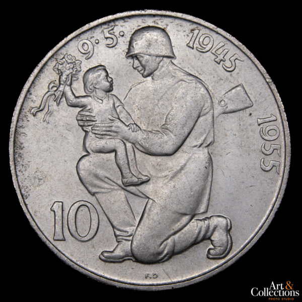 Checoslovaquia 10 Korun 1955 - 10º Aniversario de la Liberación de Alemania