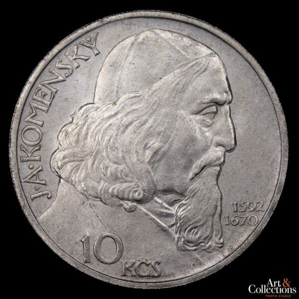 Checoslovaquia 10 Korun 1957 - Obispo de la Hermandad Morava - J.A. Komensky