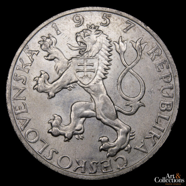 Checoslovaquia 10 Korun 1957 - Obispo de la Hermandad Morava - J.A. Komensky - Imagen 2