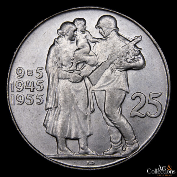 Checoslovaquia 25 Korun 1955 - 10º Aniversario de la Liberación de Alemania