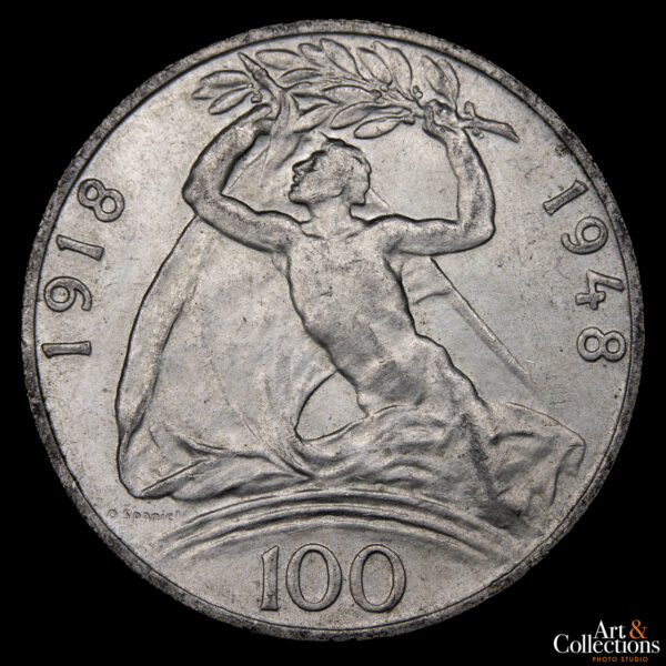 Checoslovaquia 100 Korun 1948 - 30º Aniversario de la Independencia