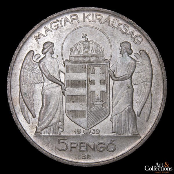 Hungría 5 Pengo 1939 - Regente Miklos Horthy - Imagen 2