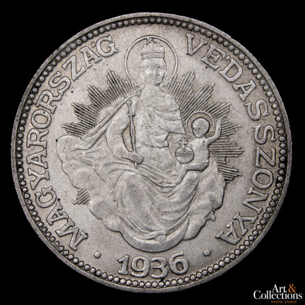 Hungría 2 Pengo 1936 - Virgen con el Niño