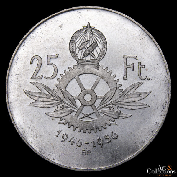 Hungría 25 Forint 1956 - 10º Aniversario del Forint - Edificio Parlamentario en Budapest - Imagen 2