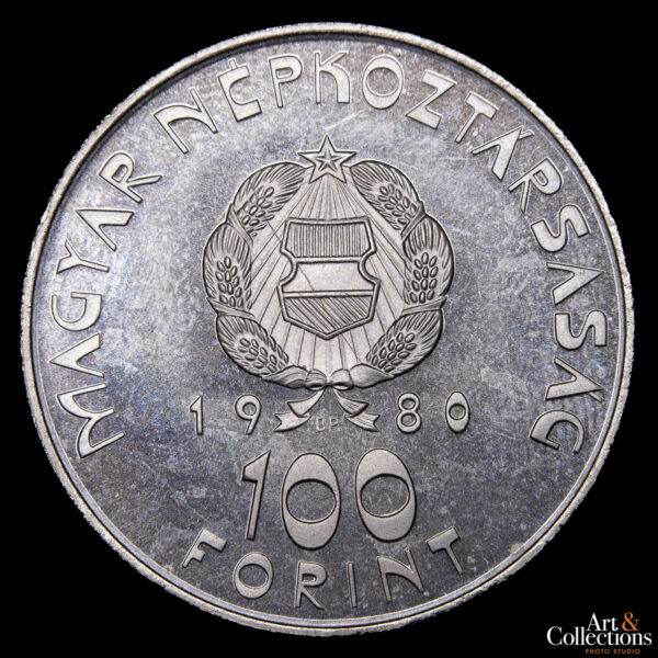 Hungría 100 Forint 1980 - Primer Vuelo al Espacio Soviético Húngaro - Imagen 2