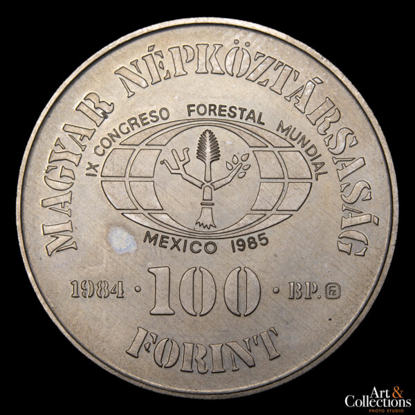 Hungría 100 Forint 1984 - IV Congreso Forestal Mundial  "Mexico 1985" - Imagen 2
