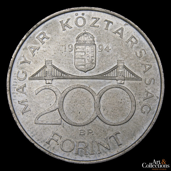 Hungría 200 Forint 1994 - Puente de Erzsébet y Ferec Deák - Imagen 2