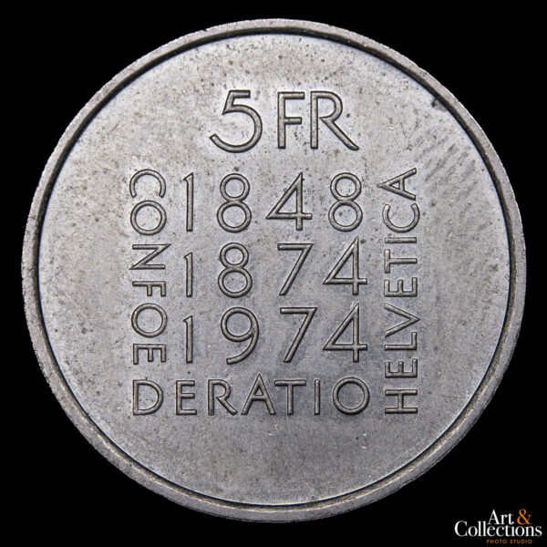 Suiza 5 Francos 1974 - Centenario de la Revisión de la Constitución - Imagen 2