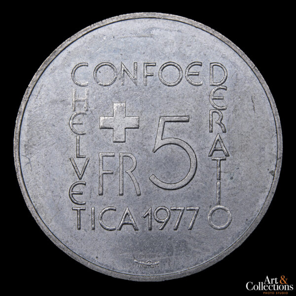 Suiza 5 Francos 1977 - 150º Aniversario de la Muerte de Johann Heinrich Pestalozzi - Imagen 2