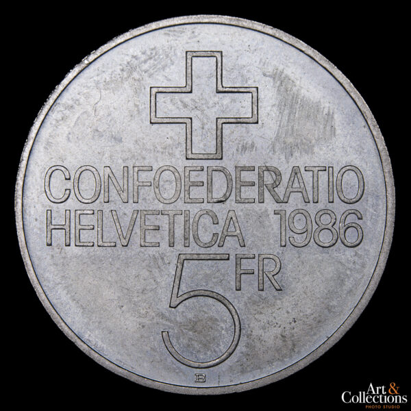 Suiza 5 Francos 1986 - 600º Aniversario de la Batalla de Sempach - Imagen 2