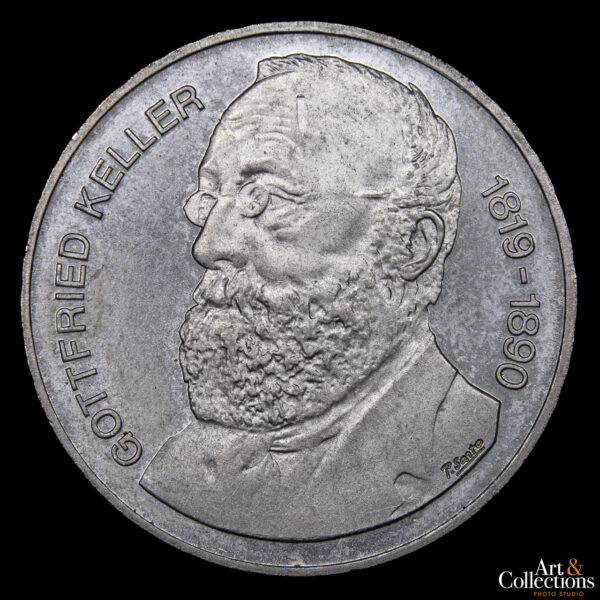 Suiza 5 Francos 1990 - Centenario de la Muerte de Gottfried Keller