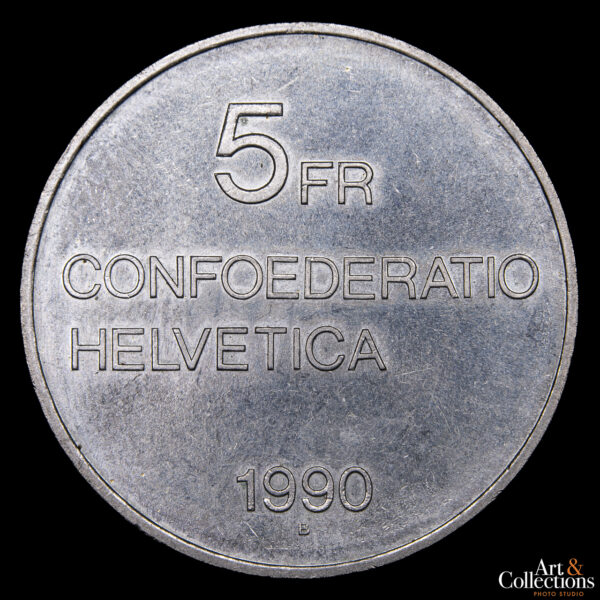 Suiza 5 Francos 1990 - Centenario de la Muerte de Gottfried Keller - Imagen 2