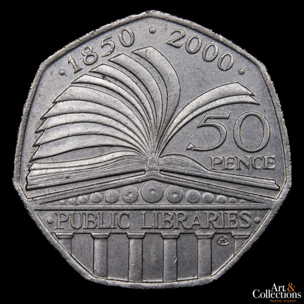 Gran Bretaña 50 Pence 2000 - 150º Aniversario - Acta de las Bibliotecas Públicas de 1850