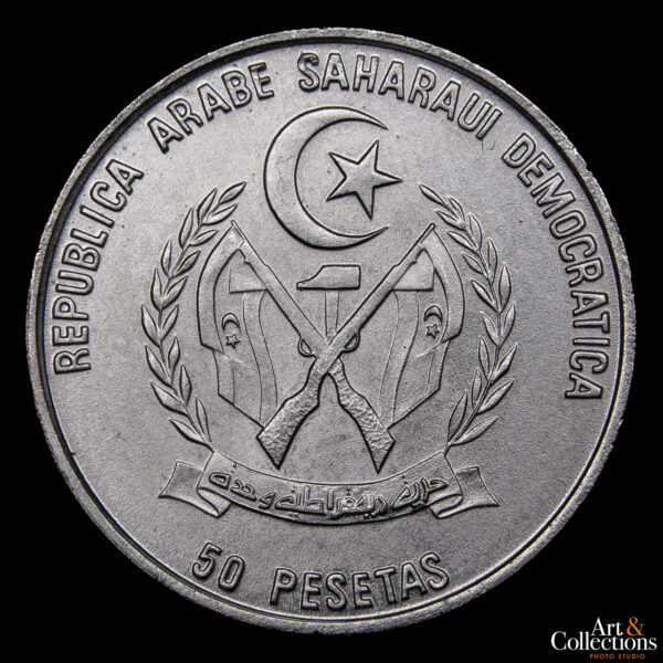 Saharaui, Republica Árabe Democrática 50 pesetas 1990 - Transporte Típico - Imagen 2