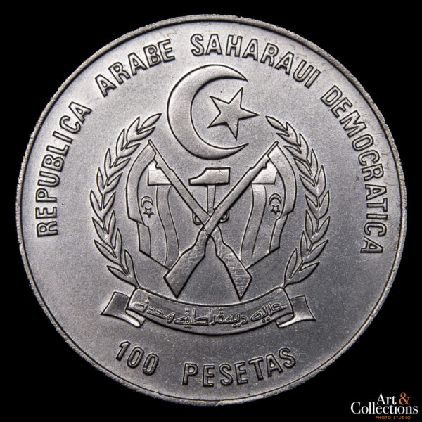Saharaui, Republica Árabe Democrática 100 pesetas 1990 - Barco Antiguo - Imagen 2