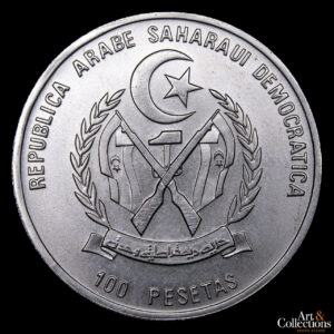 Saharaui, Republica Árabe Democrática 100 pesetas 1992 – Encuentro de dos mundos (V Centenario del Descubrimiento de América)