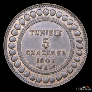 Túnez 5 Centimes 1907 – Protectorado Francés
