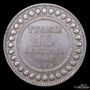 Túnez 10 Centimes 1907 –  Protectorado Francés
