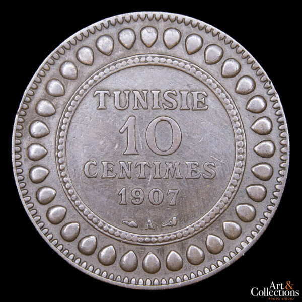 Túnez 10 Centimes 1907 -  Protectorado Francés