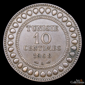 Túnez 10 Centimes 1908 – Protectorado Francés
