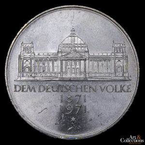 Alemania Federal 5 Marcos 1971 G – Centenario de la fundación de Alemania (Segundo Reich)