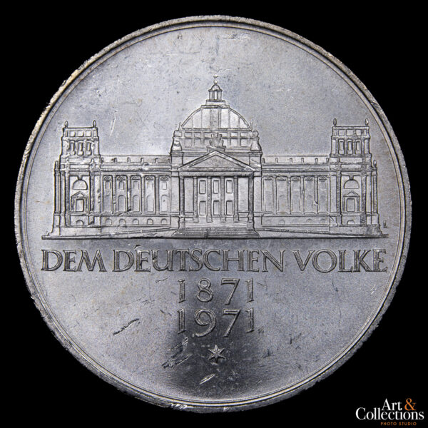 Alemania Federal 5 Marcos 1971 G - Centenario de la fundación de Alemania (Segundo Reich)
