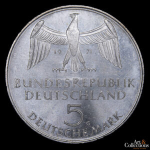 Alemania Federal 5 Marcos 1971 G – Centenario de la fundación de Alemania (Segundo Reich)