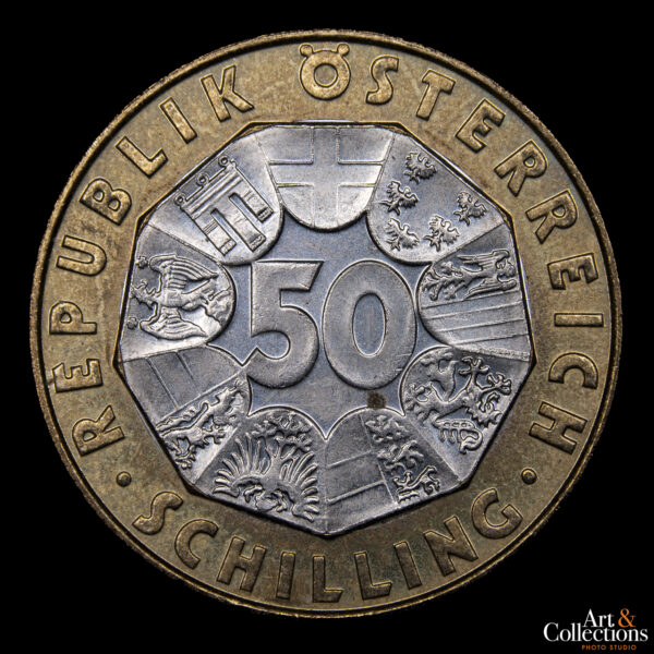 Austria 50 Schilling 1999 - "Unión Monetaria Europea - Euro"