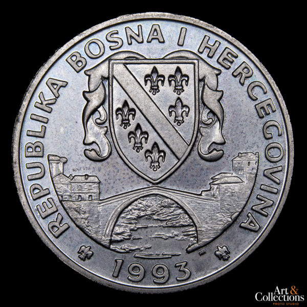 Bosnia y Herzegovina 500 Dinara 1993 - Preservar el Planeta Tierra - Brontosaurio - Imagen 2