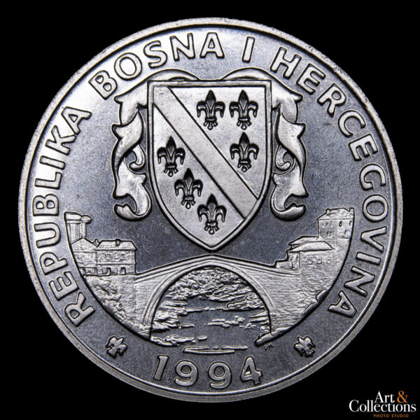 Bosnia y Herzegovina 500 Dinara 1994 - Preservar el Planeta Tierra - Lobo Gris - Imagen 2