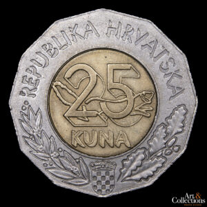 Croacia 25 Kuna 1997 – «5º Aniversario como miembro de la ONU»