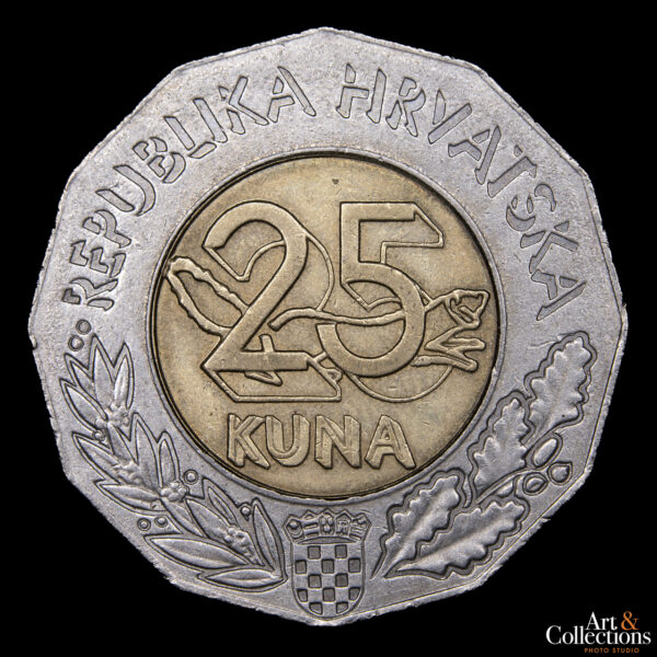 Croacia 25 Kuna 1997 - "5º Aniversario como miembro de la ONU" - Imagen 2