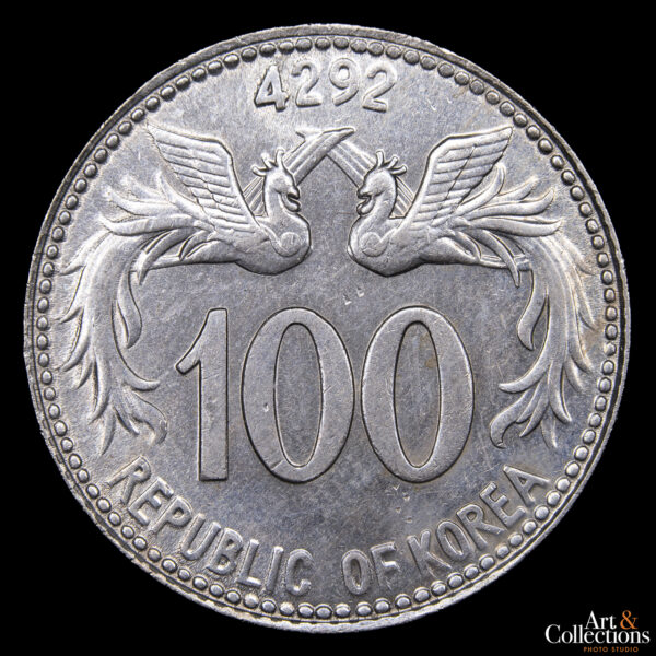 Corea del Sur 100 Hwan 1959 (KE 4292) - Imagen de Yi Seungman quien fue el primer presidente de Corea del Sur de 1948 a 1960 - Imagen 2