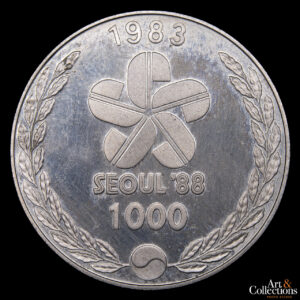 Corea del Sur 1000 Won 1983 – Juegos Olímpicos Seúl ’88 – Tamborilero