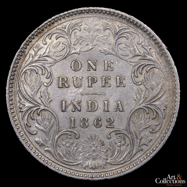 India Británica 1 Rupia 1862 - Imagen 2