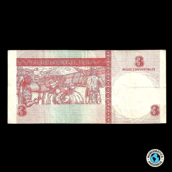 Cuba 3 Pesos 1995 - Imagen 2
