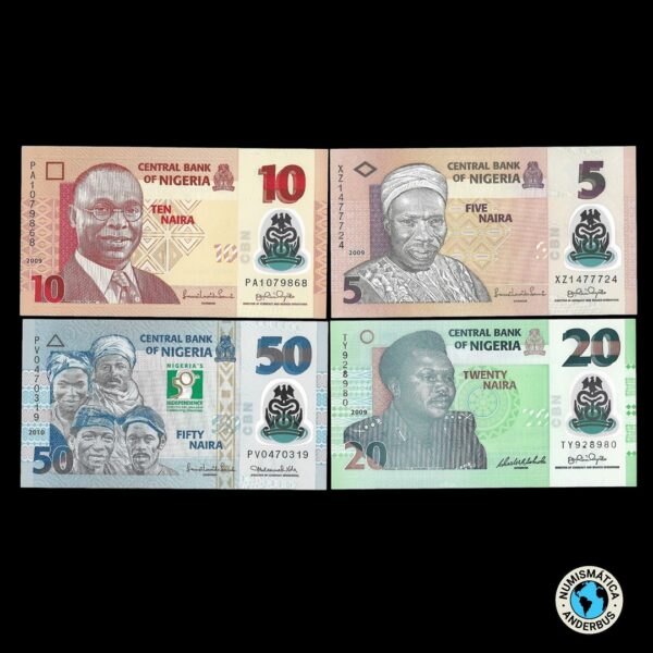 Nigeria x4 (5-10-20-50) Naira 2009/10